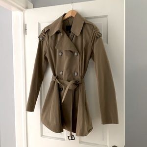 BCBG olive trench style coat